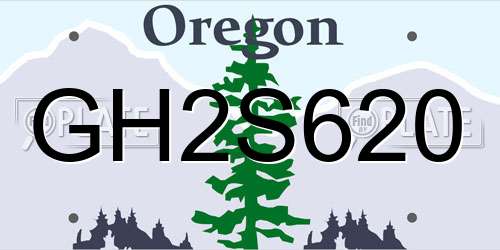 GH2S620 Oregon License Plate