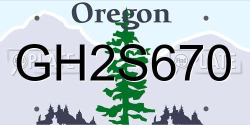 GH2S670 Oregon License Plate