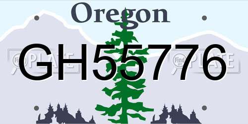 GH55776 Oregon License Plate