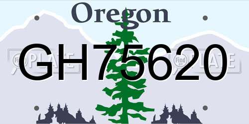 GH75620 Oregon License Plate