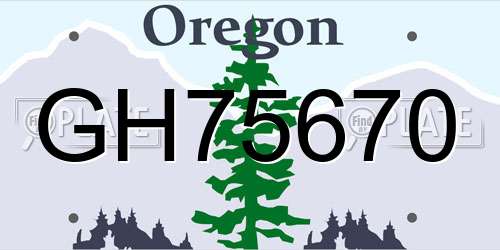 GH75670 Oregon License Plate