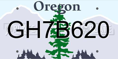 GH7B620 Oregon License Plate