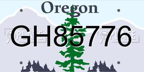 GH85776 Oregon License Plate