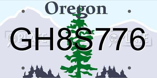 GH8S776 Oregon License Plate