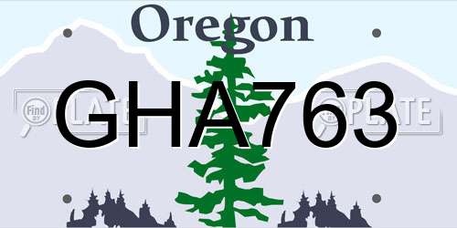 GHA763 Oregon License Plate