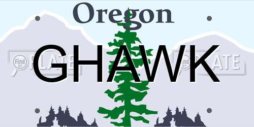 GHAWK Oregon License Plate
