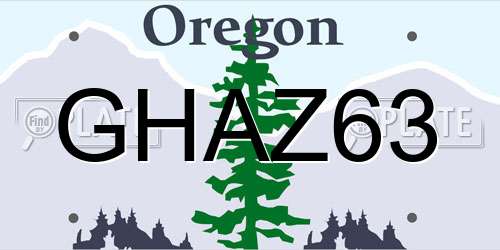 GHAZ63 Oregon License Plate