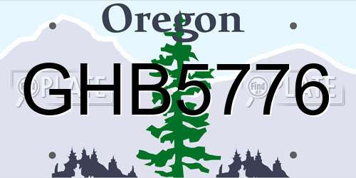 GHB5776 Oregon License Plate