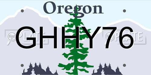 GHHY76 Oregon License Plate
