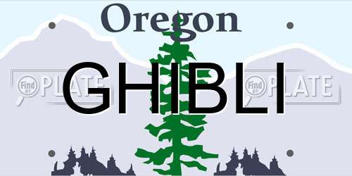 GHIBLI Oregon License Plate