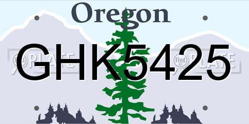 GHK5425 Oregon License Plate