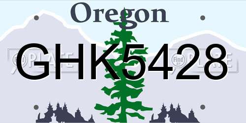 GHK5428 Oregon License Plate