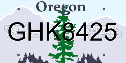 GHK8425 Oregon License Plate