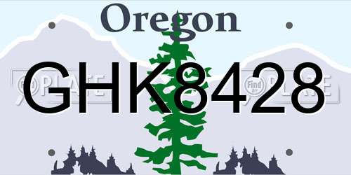 GHK8428 Oregon License Plate