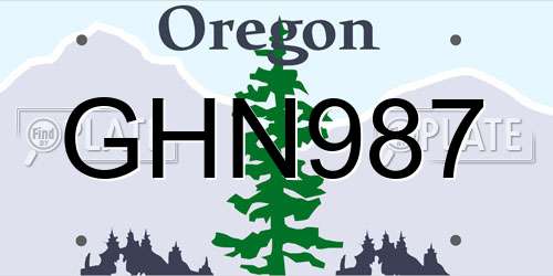GHN987 Oregon License Plate