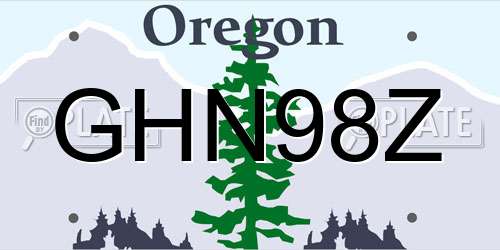 GHN98Z Oregon License Plate