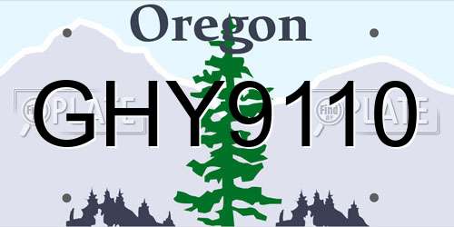 GHY9110 Oregon License Plate