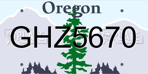 GHZ5670 Oregon License Plate