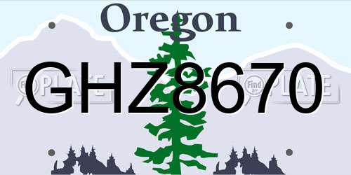 GHZ8670 Oregon License Plate
