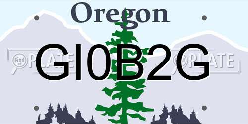 GI0B2G Oregon License Plate
