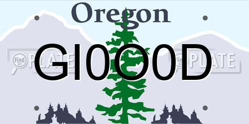 GI0O0D Oregon License Plate