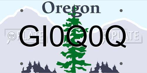 GI0Q0Q Oregon License Plate