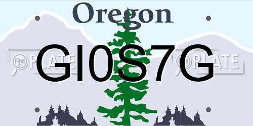 GI0S7G Oregon License Plate