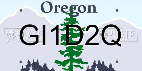 GI1D2Q Oregon License Plate