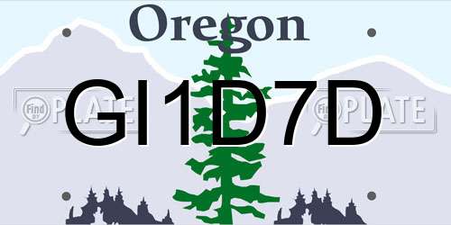 GI1D7D Oregon License Plate