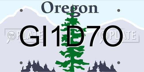 GI1D7O Oregon License Plate