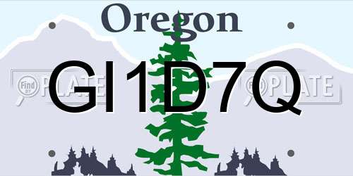 GI1D7Q Oregon License Plate