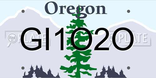 GI1O2O Oregon License Plate