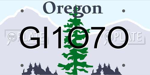 GI1O7O Oregon License Plate