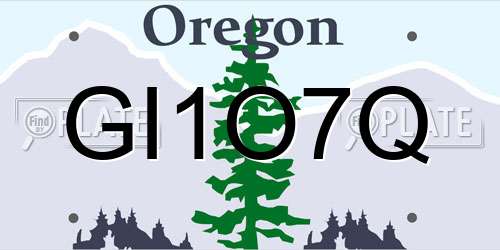 GI1O7Q Oregon License Plate