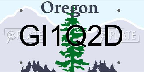 GI1Q2D Oregon License Plate