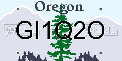 GI1Q2O Oregon License Plate