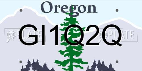 GI1Q2Q Oregon License Plate