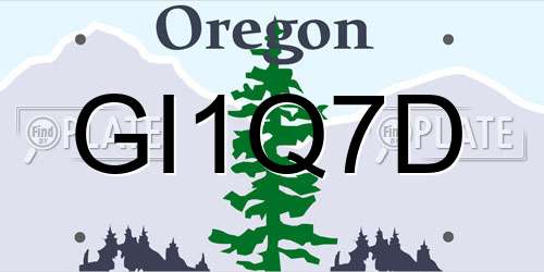 GI1Q7D Oregon License Plate