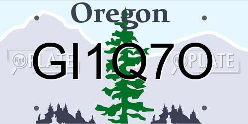GI1Q7O Oregon License Plate
