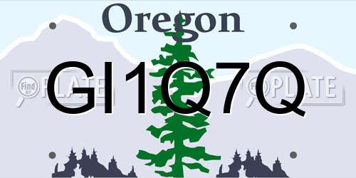 GI1Q7Q Oregon License Plate