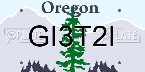 GI3T2I Oregon License Plate