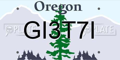GI3T7I Oregon License Plate