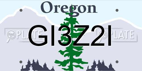 GI3Z2I Oregon License Plate