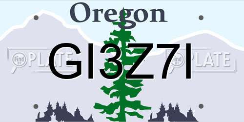 GI3Z7I Oregon License Plate