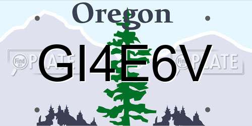 GI4E6V Oregon License Plate
