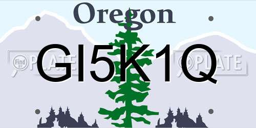 GI5K1Q Oregon License Plate