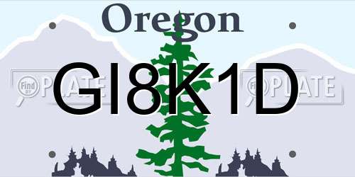 GI8K1D Oregon License Plate