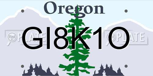 GI8K1O Oregon License Plate