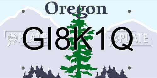 GI8K1Q Oregon License Plate