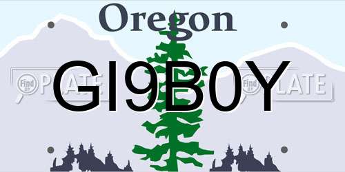 GI9B0Y Oregon License Plate